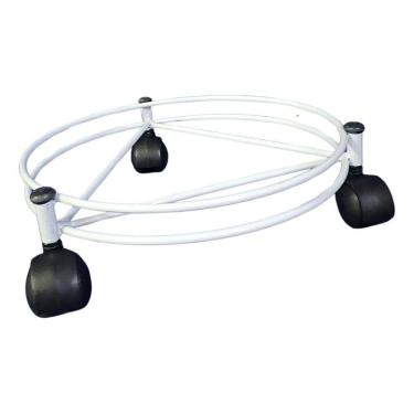 Imagem de Suporte para Botijão ou Vaso com 3 Rodinhas Reforçado Branco 45kg - NV500P
