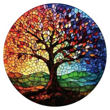 Imagem de Sudifor Vitral pendurado na janela: apanhador de sol colorido árvore da vida para interiores janelas portas decoração de casa - presente de aniversário para mulheres, homens, mãe e família, 16 cm