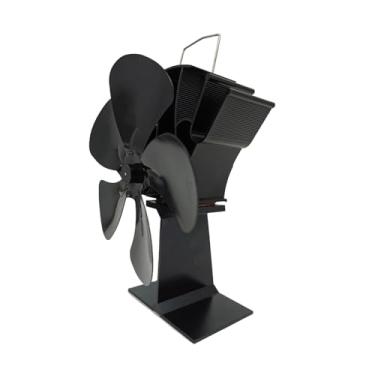 Imagem de KiBcsLic Ventilador para fogão a lenha, econômico e silencioso, com circulação de calor, ventilador multifuncional para lareira com cinco pás.
