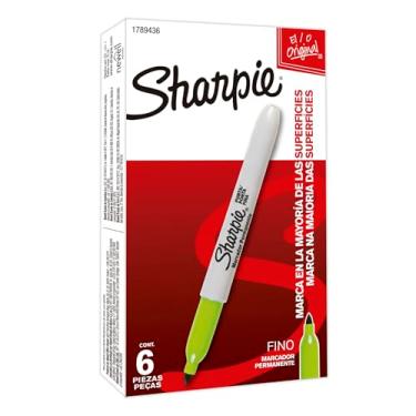 Imagem de Marcador Permanente Sharpie Fino Lima, Caixa com 6 un, Sharpie, 1789436, Lima, pacote de 6