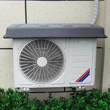 Imagem de RAUMPA Capas de ar condicionado para unidades externas de janela com rede protetora para compressor condensador HVAC mini split bomba de calor protege contra intempéries (cinza, 88 x 37,8 cm)