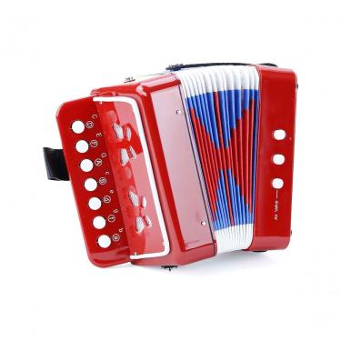 Imagem de Acordeon Sanfona Infantil Instrumento Vermelho Musical 20cm