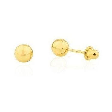 Imagem de Brinco De Ouro 18k Bola 4mm Adulto / Infantil / Bebe - DR Jóias