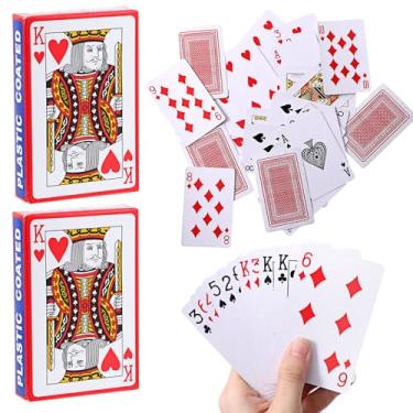 Imagem de Ouligay 2.3 Inch x 3.3 Inch Playing Cards Large 2 Decks Poker Cards for Texas Holdem Poker Go Fish and More Card Games Playing Card with Novelty Gift, Party Favor for Boys and Girls