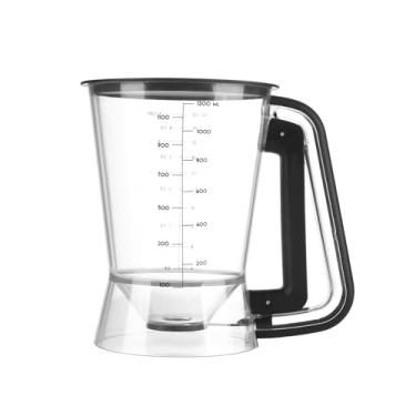 Imagem de Lavius Dispensador de massa de panqueca com 5 xícaras para fazer panquecas, waffles, crepes, muffins, cupcakes, alça fácil de apertar com bocal à prova de água, ferramentas precisas para assar (preto)