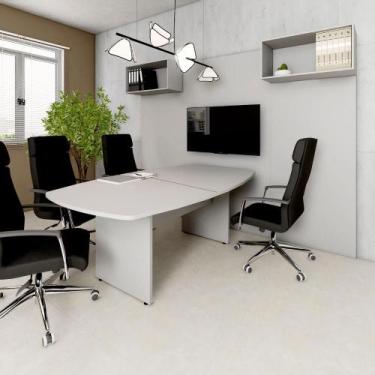 Imagem de Mesa de Reunião Orgânica 320cm x 110cm Pés Painel Escritório F5 Office