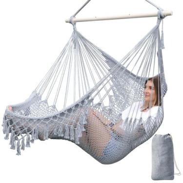 Imagem de Silla Hamaca Chihee de Algodón Suave Extra Grande con Cuerda