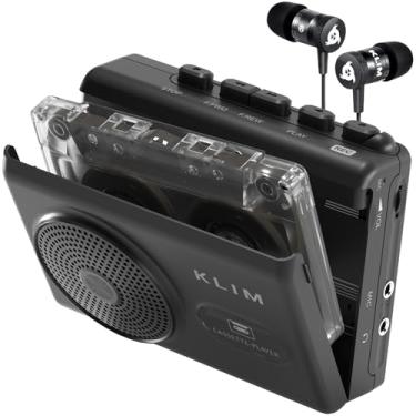 Imagem de KLIM Leitor de cassete portátil K9 – leitor de fita cassete e gravador com alto-falante e microfone embutidos, conector de fone de ouvido, pilhas AA (incluídas)/alimentado por CA, inclui fones de