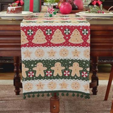 Imagem de Caminho de mesa de Natal decoração de mesa de jantar de Natal para decoração de festa em casa 33 x 180 centímetros