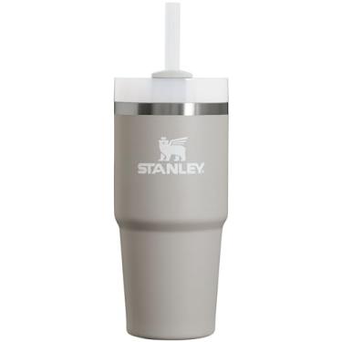 Imagem de Stanley Copo Quencher H2.0 com canudo 400 ml | Tampa Flowstate de 3 posições | Suporte de copo compatível para viagens | Copo de aço inoxidável isolado | Livre de BPA | Cinza