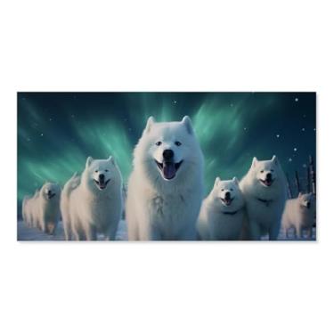 Imagem de HouLaiZhe Pôster animal lobo gordo aurora lona estética pôsteres decoração de quarto pintura de parede galeria sala decoração de parede para quarto sala de estar escritório 16 x 32 polegadas (40 x 80