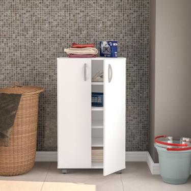 Imagem de Armário Multiuso Limeira Baixo 2 Portas e 4 Prateleiras Branco Politorno