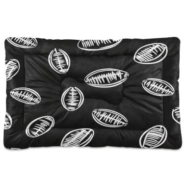 Imagem de CEBUGI Cama para cães de 61 x 45 cm, lavável, respirável, tapete para animais de estimação com fundo antiderrapante, preto e branco, para cães pequenos e médios