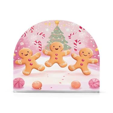 Imagem de xigua Bonito porta-guardanapos de gengibre de Natal para mesas, elegante suporte de guardanapo de papel de placa acrílica, dispensador de papel de seda independente moderno para sala de jantar, sala