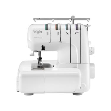 Imagem de Máquina de Costura Overlock 2000 Elgin Doméstica Portátil Versátil Branco - 110V
