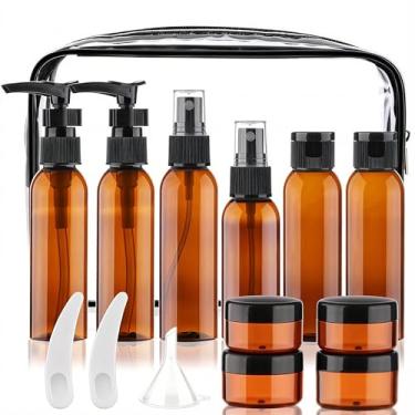 Imagem de Cosywell Garrafas tamanho viagem para artigos de higiene pessoal pacote com 15 garrafas de higiene pessoal aprovado pela TSA, kit de viagem à prova de vazamento para mulheres e homens, bolsa de