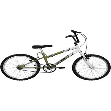 Imagem de Bicicleta de Passeio Ultra Bikes Esporte Bicolor Rebaixada Aro 20 Reforçada Freio V-Brake Infantil Juvenil Verde Oliva Fosco/Branco