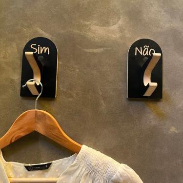 Imagem de 6 Ganchos Provador de loja Sim Não Capela Arco Preto Premium Boho