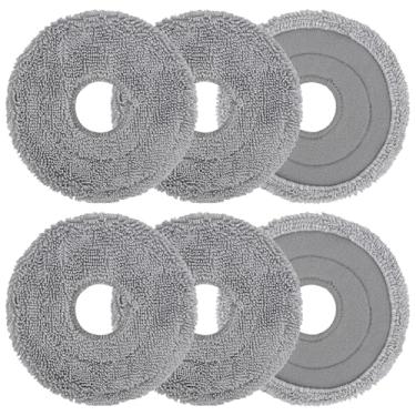 Imagem de Pacote com 6 almofadas de esfregão de substituição compatíveis com Yeedi M12 PRO+/M12 Ultra Plus/ECO-VACS DEEBOT T30S T30 Omni Pro Max / X1 /X2/N30 Omni/T50 Robot Vacuum, acessórios laváveis de