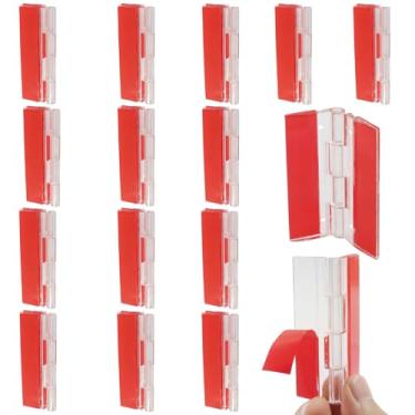 Imagem de Bivethoi Pacote com 4 dobradiças de plástico transparente de 65 x 40 mm, mini dobradiça transparente autoadesiva, dobradiças pequenas de acrílico durável para móveis de bricolagem/armário