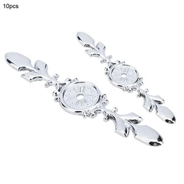 Imagem de Generic 10 Peças Placa Traseira de Maçaneta de Liga de Zinco Estilo retrô para Fixação à Prova de Corrosão de Maçanetas de Porta, para Armários, Armários, Gavetas (Prata Antiga)