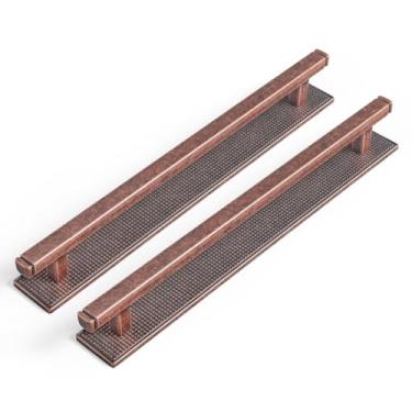 Imagem de Goo-Ki Pacote com 2 puxadores de armário de cobre antigo puxadores de gaveta de cozinha com placa traseira, puxadores de armário central de 5 polegadas com placa de base/espaçador ferragem de liga de