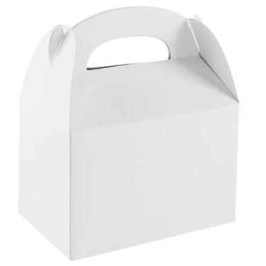 Imagem de Hxezoc 24 caixas brancas de lembrancinhas de festa, caixa de presente dobrável de papel com alças para chás de bebê, artigos de decoração de casamento e festa de aniversário