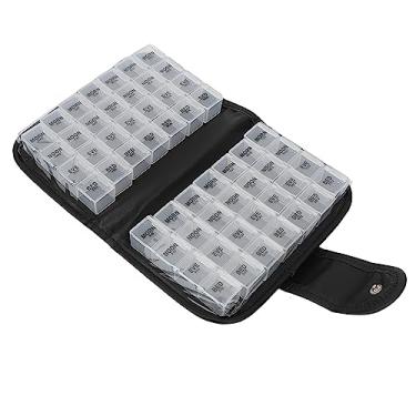 Imagem de Cryfokt Organizador de Medicamentos Semanais Diários de Grande Compartimento para Suplemento de óleo de Peixe de Loja, Caixa de Remédios Fácil de Usar para Uso Doméstico, Material PU Durável