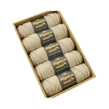 Imagem de Fio De Lã De Alpaca Multicolorido 500g 245 Kit De Tricô Grosso Para Ho