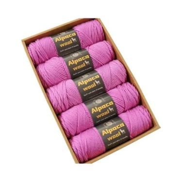 Imagem de Fio De Lã De Alpaca Multicolorido 500g 245 Kit De Tricô Grosso Para Ho
