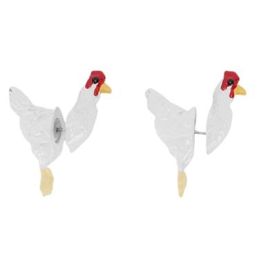 Imagem de ZJchao Brincos de Frango 3d, Brincos de Resina de Animal de Fazenda para Mulheres, Joias Leves Em Formato de Galinha, Tema de Fazenda, Festa, Presente de Feriado (Branca)