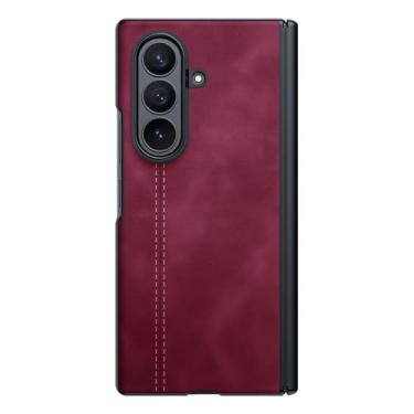 Imagem de LYJSMGZ Capa magnética para Samsung Z Fold7, membrana integrada, articulação central, pivô, capa à prova de choque, capa fina para negócios, suporta carregamento sem fio, vermelho, Z Fold 7