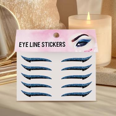 Imagem de Adesivos de delineador de olhos | Remendos de sombra para cílios | 10 peças de adesivos de maquiagem à prova d'água, faixa de sombra de longa duração para mulheres meninas esposas