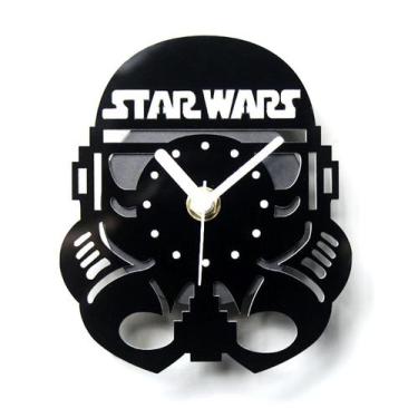 Imagem de Relógio de parede Darth Vader Vinyl Record Anime 12cm preto - yiweisai