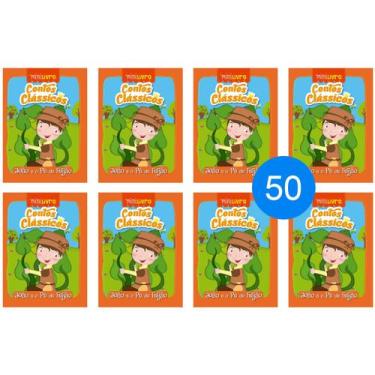 Imagem de Kit 50 Livrinhos João e o Pé de Feijão Lembrancinha de Festa Sacolinha