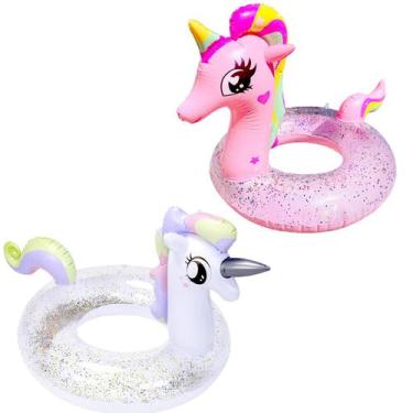 Imagem de Boia Infantil Unicornio Bichinhos Inflável Piscina Verão Bebê Praia Cr