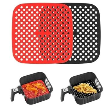 Imagem de Tapete de Silicone Quadrado para Air Fryer, Antiaderente, Resistente a Altas Temperaturas, Reutilizável, 19cm, Livre de BPA