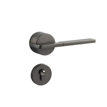 Imagem de Fechadura de porta de liga de zinco simples maçaneta de porta interna dividida fechadura magnética silenciosa (cinza, atração magnética)