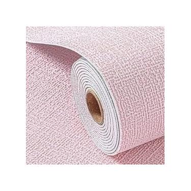 Imagem de Painel Linho Liso Espuma 3mx50cm Adesivo Grosso Autocolante Decoração Revestimento Acústico(rosa-roll-3mx50cm)