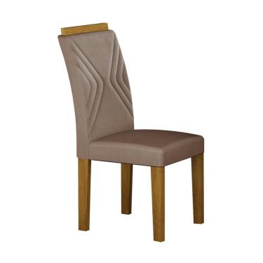 Imagem de Conjunto 2 Cadeiras Estofadas Clara Plus Freijó