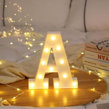 Imagem de Luzes de LED A, Letreiro alimentado por bateria com letras iluminadas para festa, bar, luz noturna, decoração de casa
