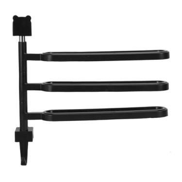 Imagem de Fafeicy Barra de Toalha Giratória de Alta Resistência ABS Suporte de Toalheiro Montado na Parede Com Vários Braços Com Gancho para Banheiro Preto à Prova D'água à Prova de Ferrugem (3 hastes)