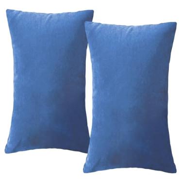 Imagem de SweetSlubr Travesseiros pequenos de viagem – pacote com 2, mini travesseiro de pescoço de 17,78 cm x 28 cm para avião e voo longo, apoio de cabeça lavável na máquina para cochilo e dormir, almofada