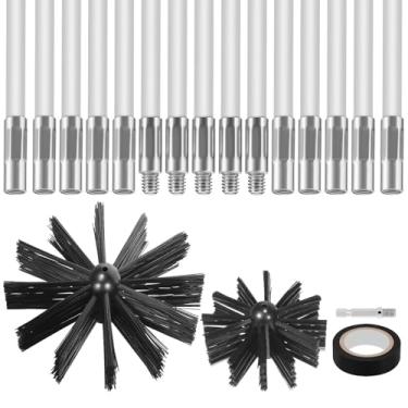 Imagem de Mobestech 1 conjunto de escovas de combustão de chaminé kit de limpeza de tubos de ventilação de lareira para fogão, escovas de arame, limpador de forno, fogão, suprimentos de limpeza de tubos