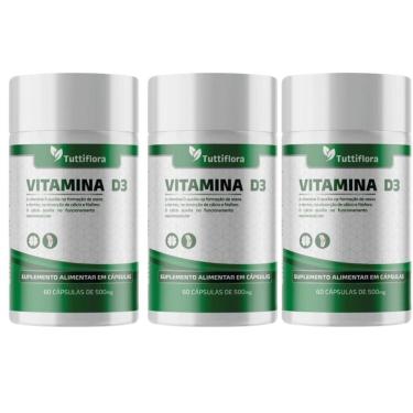 Imagem de Kit 3x Vitamina D3 60 Cápsulas 500mg Tuttiflora-Unissex