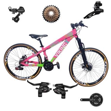 Imagem de Bicicleta 26 VikingX T25 21v Freeride  SHIMANOS Pneu Slick Fino Fx Amarela1.50-Unissex