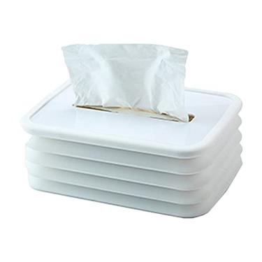 Imagem de Porta-Caixa de Papel Higiênico Plegável Dispenser Toalha Sem Núcleo Extração Capa Caixa para Carro Casa Banheiro Quarto Escritório Alto- Silicone Prát