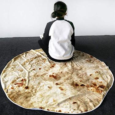 Imagem de Manta Tortilla de Burritos Gigante Redonda Praia Macia Confortável Pelúcia Inovadora para Adultos