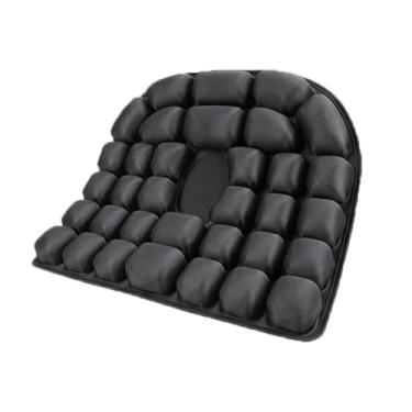 Imagem de 1 almofada inflável de alívio de pressão de ar 3D, almofada de assento de avião para voos longos, almofada de assento inflável para cadeira de rodas tipo prensa para carro, escritório, estádio