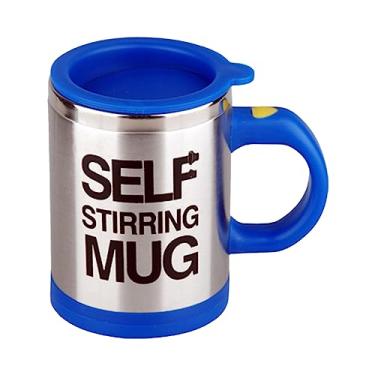 Imagem de Caneca de Mistura Automática 400mL com Tampa em Aço Inoxidável Elétrica para Café Leite Cacau Chocolate Quente Chá